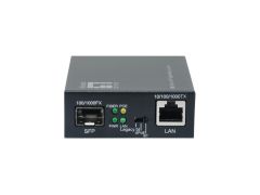 GVT-2016 RJ45 to SFP Gigabit Media Converter, 802.3bt 90W PoE PSE