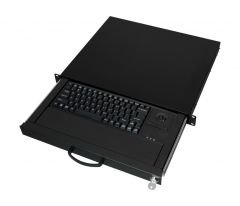 260622 Cajón para teclado de 19" con teclado US + Trackball, negro RAL9005
