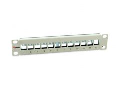 769330 12-Port Keystone Geschirmtes Patchpanel, 10", Hellgrau